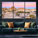 96167137-MGV-CV-36X24-Vibrant Sunset Sky Wall Art Canvas Print, Framed Joshua Tree Art Picture Print, Rugged Terrain Perfect Southwestern Boho Decor