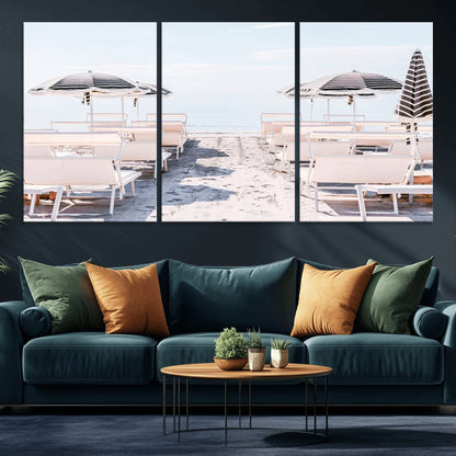 67623952-MGV-CV-36X24-Minimalist Beach Wall Art Canvas Print, Framed Pastel Sand Art Picture Print, Beach Aesthetic Perfect Coastal Minimalist Decor