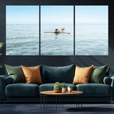 32624554-MGV-CV-36X24-Swimming Relaxation Wall Art Canvas Print, Framed Peaceful Water Art Picture Print, Clear Sea Perfect Minimalist Aquatic Decor