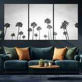 62298277-MGV-CV-36X24-Monochrome Palms Wall Art Canvas Print, Framed Minimalist Trees Art Picture Print, Silhouetted Palms Perfect Tropical Minimalist