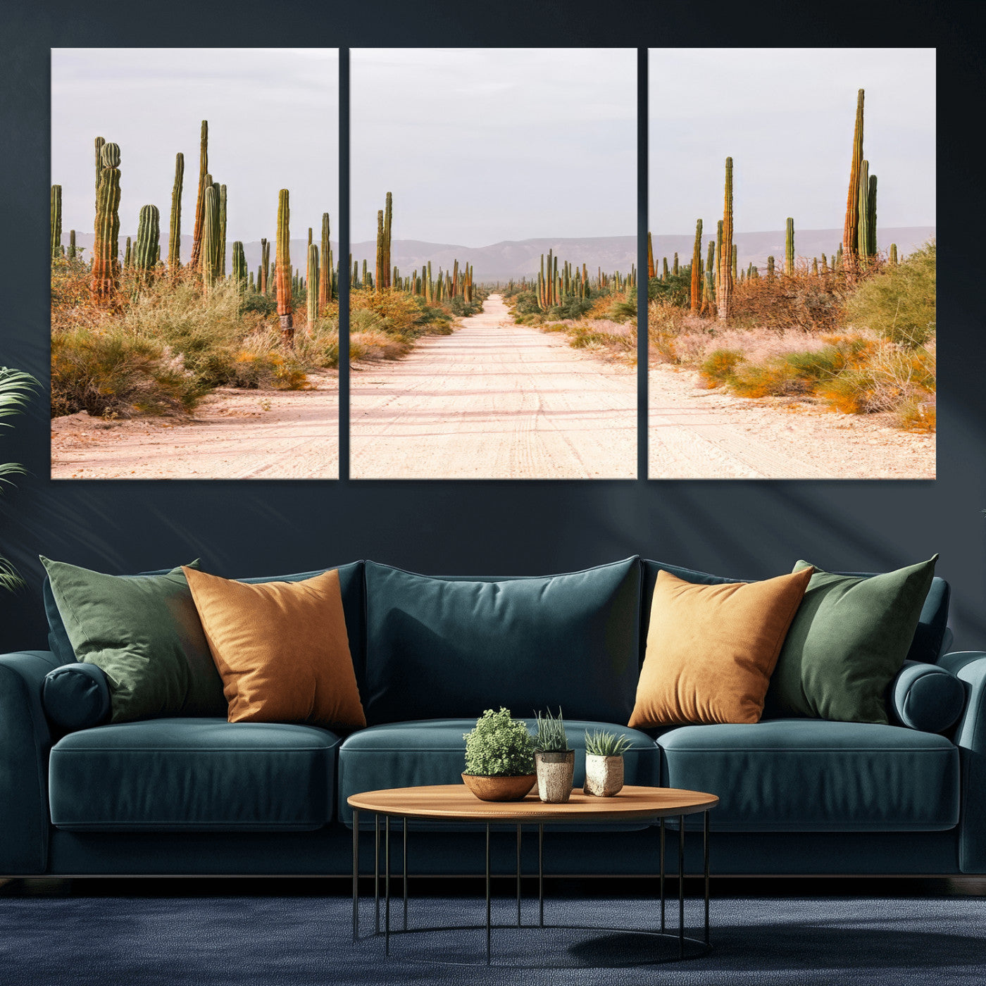 30742780-MGV-CV-36X24-Desert Cactus Wall Art Canvas Print, Framed Southwestern Art Picture Print, Bohemian Western Perfect Southwestern Boho Decor