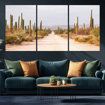 30742780-MGV-CV-36X24-Desert Cactus Wall Art Canvas Print, Framed Southwestern Art Picture Print, Bohemian Western Perfect Southwestern Boho Decor