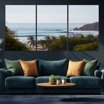 88336640-MGV-CV-36X24-Tropical Beach Scene Wall Art Canvas Print, Framed Coastal Photography Art Picture Print, Ocean Horizon Art Perfect Coastal Boho