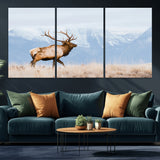 96024025-MGV-CV-36X24-Elk Photography Wall Art Canvas Print, Framed Mountain Wildlife Art Picture Print, Rustic Lodge Decor Perfect Rustic Lodge Decor