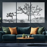 29996209-MGV-CV-36X24-Joshua Tree Art Wall Art Canvas Print, Framed Black White Landscape Art Picture Print, Desert Tree Decor Perfect Southwestern Boho
