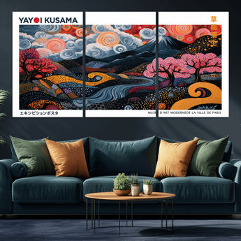 43879290-MGV-CV-36X24-Japanese Abstract Wall Art – Mount Fuji Cherry Blossom Canvas Print, Modern Asian Inspired Landscape Decor for Living Room,
