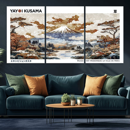 80111817-MGV-CV-36X24-Japanese Landscape Wall Art – Mount Fuji Autumn Canvas Print, Asian Inspired Nature Decor for Living Room, Bedroom, Office or