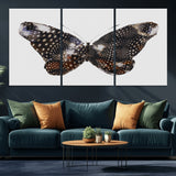 99831147-MGV-CV-36X24-Spotted Butterfly Wall Art Canvas Print, Framed Neutral Insect Theme Art Picture Print, Earthy Wing Pattern Perfect Modern Rustic