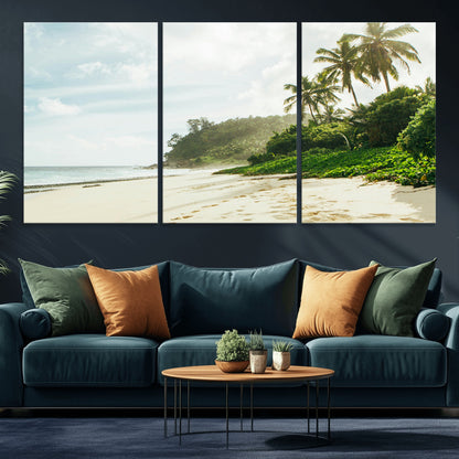 42984524-MGV-CV-36X24-Relaxing Beach Wall Art Canvas Print, Framed Ocean View Art Picture Print, Coastal Serenity Perfect Tropical Coastal Decor Artwork