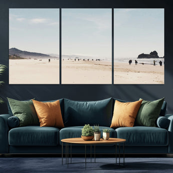 28307820-MGV-CV-36X24-Minimalist Beach Wall Art Canvas Print, Framed Coastal Serenity Art Picture Print, Soft Sand Perfect Modern Coastal Decor Artwork