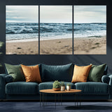 81812590-MGV-CV-36X24-Ocean Wall Art Wall Art Canvas Print, Framed Coastal Canvas Art Picture Print, Moody Seascape Perfect Coastal Minimalist Decor