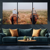 54943176-MGV-CV-36X24-Cowboy Wall Art Wall Art Canvas Print, Framed Western Canvas Art Picture Print, Rustic Ranch Scene Perfect Rustic Western Decor