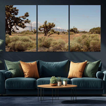 16114018-MGV-CV-36X24-Joshua Tree Wall Art Canvas Print, Framed Desert Landscape Art Picture Print, Mountain Horizon Perfect Southwestern Boho Decor