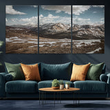 44565953-MGV-CV-36X24-Mountain Landscape Wall Art Canvas Print, Framed Snowy Peaks Art Picture Print, Rugged Highlands Perfect Rustic Adventure Decor