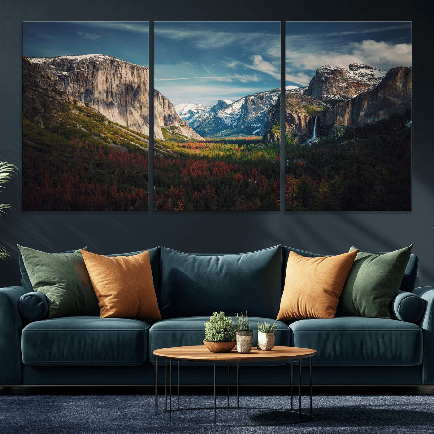 15244033-MGV-CV-36X24-Yosemite National Wall Art Canvas Print, Framed Mountain Landscape Art Picture Print, El Capitan Perfect Rustic Farmhouse Decor