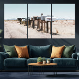 54616109-MGV-CV-36X24-Desert Mailboxes Wall Art – Rustic Rural Roadside Photography Canvas Print, American Southwest Landscape Home Decor for Living