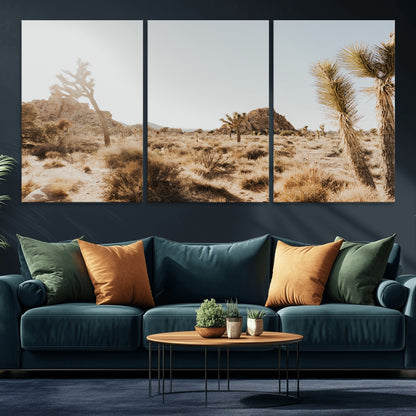 62783269-MGV-CV-36X24-Joshua Tree Wall Art – Desert Landscape Photography Canvas Print, Southwest Nature Artwork Rustic Home Decor for Living Room,