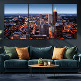 81886632-MGV-CV-36X24-Atlanta Skyline Wall Art – Vibrant City Lights Canvas Print, Modern Urban Cityscape Decor for Living Room, Office, or Apartment