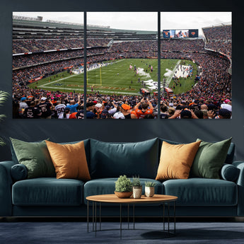 18347149-MGV-CV-36X24-Soldier Field Wall Art – Chicago Bears Football Stadium Canvas Print, Game Day Sports Decor for Man Cave, Bar, Office, or Living