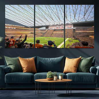 81960112-MGV-CV-36X24-Futuristic Football Stadium Wall Art – Modern Dome Arena Canvas Print, Chicago Bears Concept Design Sports Decor for Man Cave or