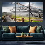 34632598CRY-MGV-CV-36X24-Sakura Cherry Blossom Pathway Canvas Wall Art – Tranquil Walk Through Blossoming Nature – Ready to Hang
