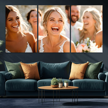 CSTM912-MGV-CV-36X24-Framed Wedding Canvas Print - Custom Wall Art Keepsake for Couples, Elegant Home Decoration Gift, Create Your Own Photo Canvas