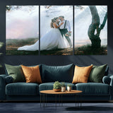 CSTM913-MGV-CV-36X24-Framed Wedding Canvas Print - Custom Wall Art Keepsake for Couples, Elegant Home Decoration Gift, Create Your Own Photo Canvas