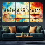 YKE34632598CR-MGV-CV-36X24-Abstract Last Supper with Apostles Wall Art Canvas Print