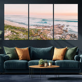 27332135-MGV-CV-36X24-Coastal Sunset Wall Art – Ocean Waves and Rocky Shore Canvas Print, Scenic Seaside Photography Decor for Bedroom, Living Room,