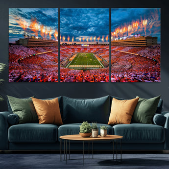 94266219-MGV-CV-36X24-Neyland Stadium Wall Art – Tennessee Volunteers Checkerboard Game Day Canvas Print, College Football Fireworks Decor for Man Cave