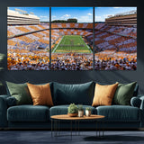 77097951-MGV-CV-36X24-Neyland Stadium Wall Art – Panoramic Tennessee Volunteers Checkerboard Crowd Canvas Print, Football Game Day Decor for Office, Man