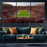 37160229-MGV-CV-36X24-Neyland Stadium Wall Art – Panoramic Tennessee Volunteers Sunset Canvas Print, Checkerboard Crowd Football Game Day Decor for
