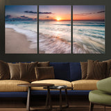 71849-MGV-CV-36X24-Sunrise Ocean Beach Wall Art – Serene Seascape Canvas Print with Gentle Waves, Coastal Nature Decor for Bedroom, Living Room or
