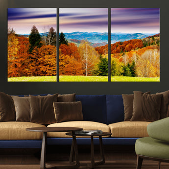 58007-MGV-CV-36X24-Autumn Mountain Landscape Wall Art – Stunning Fall Forest Canvas Print, Cozy Nature Decor for Home or Office