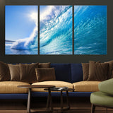 37494-MGV-CV-36X24-Ocean Wave Canvas Art – Stunning Blue Wave Photography, Coastal Wall Decor for Living Room, Bedroom or Office