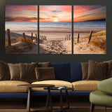 78111-MGV-CV-36X24-Sunset Pathway Wall Art – Panoramic Coastal Canvas Print, Tranquil Beach Decor for Living Room, Office or Bedroom