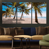 98175-MGV-CV-36X24-Tropical Palm Beach Wall Art – Relaxing Ocean Shore Canvas Print with Palm Trees, Coastal Summer Decor for Living Room, Bedroom or