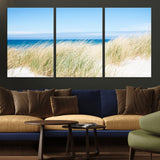 96913-MGV-CV-36X24-Coastal Dunes Wall Art – Serene Beach Grass and Blue Ocean Canvas Print, Relaxing Seaside Nature Decor for Living Room, Bedroom or