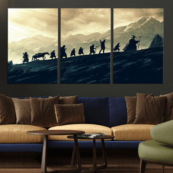 41574-MGV-CV-36X24-Fellowship Journey Wall Art – Epic Fantasy Adventure Canvas Print, Mountain Landscape Decor for Living Room, Office or Man Cave