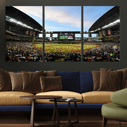 92672-MGV-CV-36X24-Chase Field Stadium Wall Art Canvas Print, Framed Arizona Stadium Art Picture Print, Chase Stadium Perfect Sports Room Decor