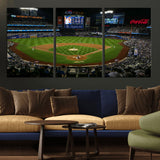 25148-MGV-CV-36X24-Baseball Stadium Wall Art – Canvas Print Night Game Packed Crowd Bright Lights Sports Photography, Dynamic Decor for Game Room,