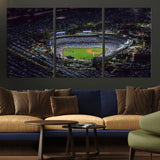 16515-MGV-CV-36X24-Dodgers Stadium Wall Art Canvas Print, Framed Baseball Stadium Art Picture Print, Dodgers Field Perfect Sport Room Decor Artwork
