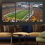 51419-MGV-CV-36X24-Heinz Field Wall Art Canvas Print, Framed Pittsburgh Stadium Field Art Picture Print, Heinz Stadium Field Perfect Sports Room