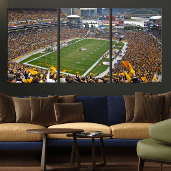 51419-MGV-CV-36X24-Heinz Field Wall Art Canvas Print, Framed Pittsburgh Stadium Field Art Picture Print, Heinz Stadium Field Perfect Sports Room