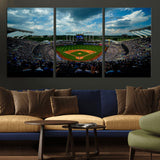 37127-MGV-CV-36X24-Kauffman Stadium Wall Art Canvas Print, Framed Kansas City Royals Field Art Picture Print, Baseball Stadium Perfect Sport Room