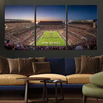 17421-MGV-CV-36X24-Kyle Field Wall Art Canvas Print, Framed Texas Stadium Art Picture Print, Kyle Field Stadium Perfect Sport Room Decor Artwork