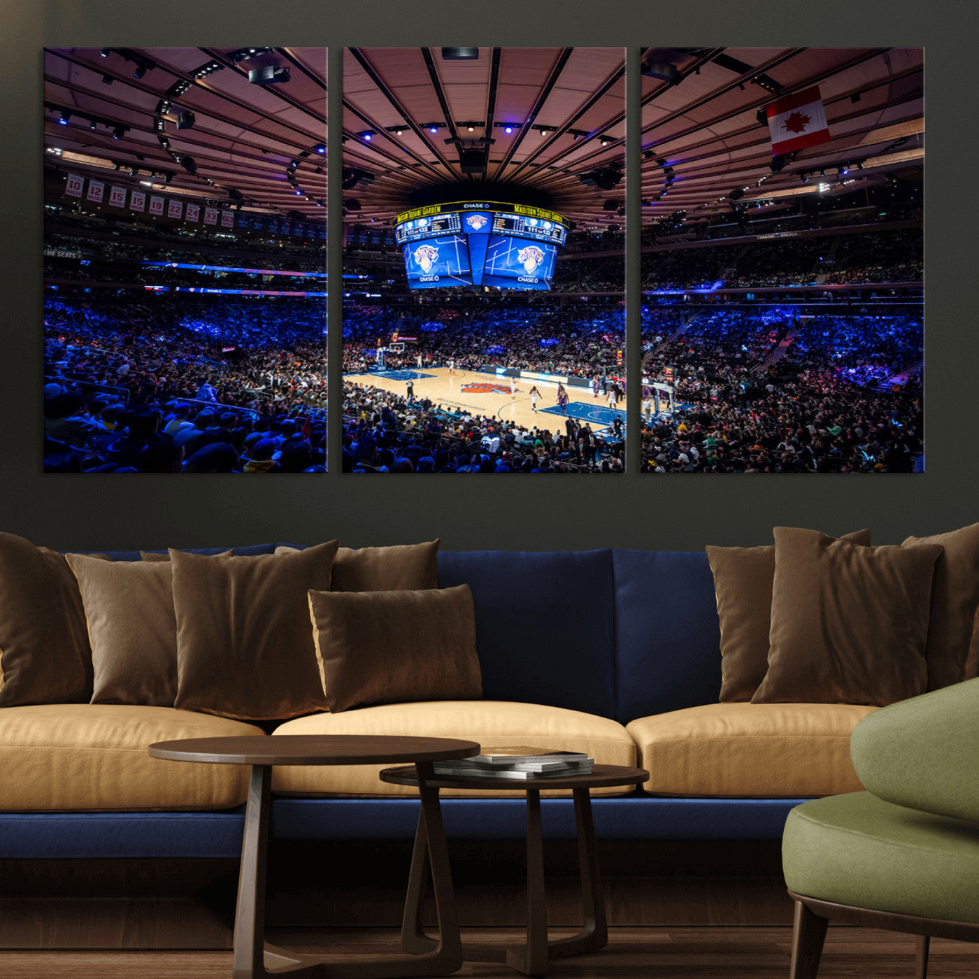 20491-MGV-CV-36X24-Madison Square Garden Wall Art Canvas Print, Framed New York Stadium Art Picture Print, MSG Stadium Perfect Sport Room Decor