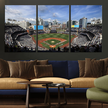 87122-MGV-CV-36X24-Petco Park Field Wall Art Canvas Print, Framed San Diego Stadium Art Picture Print, Petco Park Stadium Perfect Sport Room Decor
