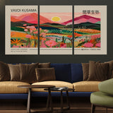 18304-MGV-CV-36X24-Sunset Mountain Landscape Wall Art – Panoramic Abstract Nature Canvas Print, Vibrant Wall Decor for Living Room, Bedroom, Office,