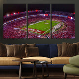 11343-MGV-CV-36X24-Bryant-Denny Stadium Wall Art – Panoramic Alabama Crimson Tide Football Field Canvas Print, Game Day Decor for Office, Man Cave or